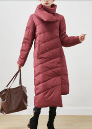 Women Mulberry Asymmetrical Warm Duck Down Puffer Jacket Winter