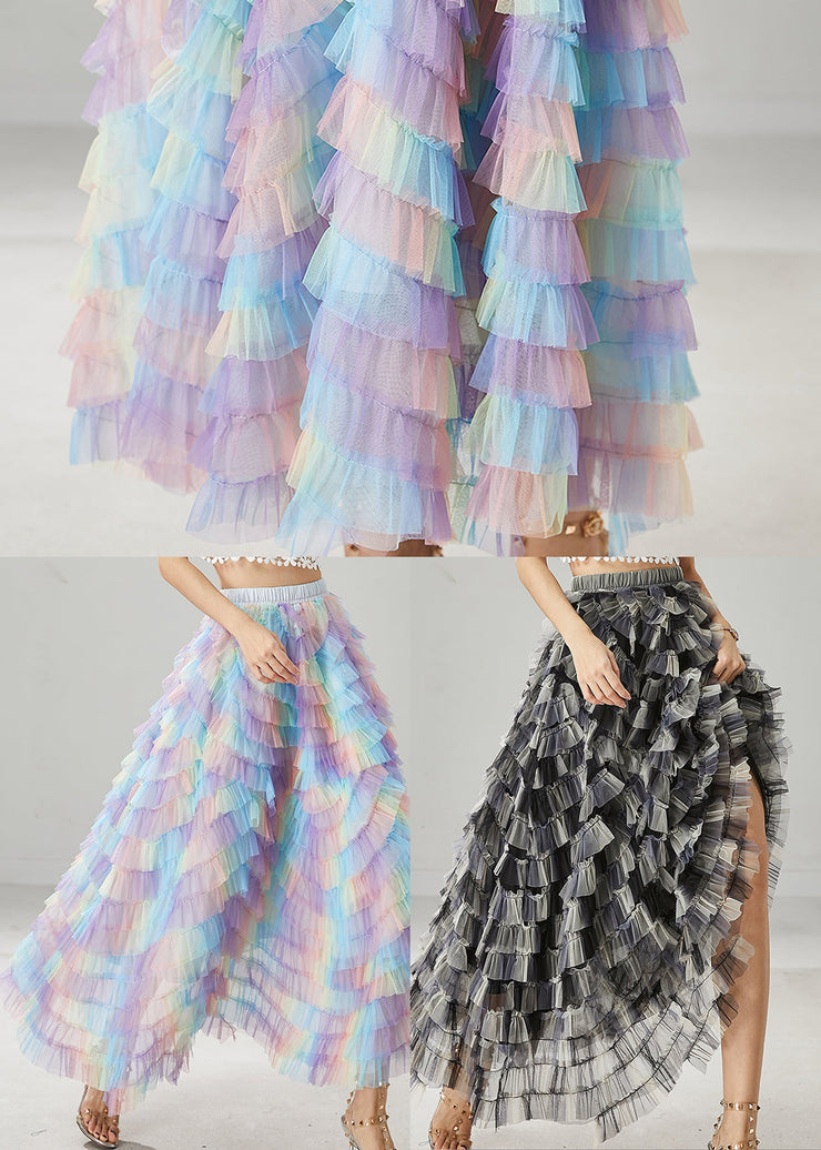 Women Rainbow Exra Large Hem Tulle Skirts Summer