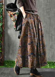 Women Velour Black texture Skirt Maxi Length