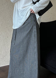 Women Striped High Waist Tie Waist Maxi Skirts