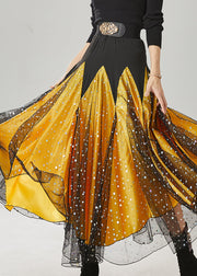 Yellow Patchwork Zircon Tulle Skirt Exra Large Hem Spring