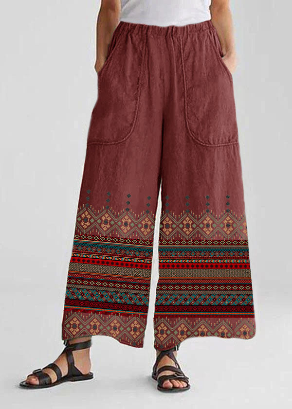 Cotton Linen Loose Wide Leg Casual Pants