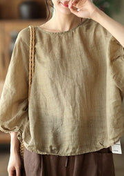 2023 Summer Loose Linen Solid T-Shirt