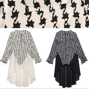 100% Patchwork Lapel Spring Clothes Black Plaid Robes Dress - SooLinen