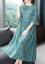 Fine Cotton Dress Plus Size Clothing Floral Printed Summer Dress