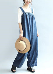 2024 blue casual linen pants oversize stylish jumpsuit pants