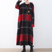 2024 green woolen coat casual trench coat plaid long coats hooded