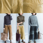 2024 khaki thick corduroy trousers loose casual wide leg pants