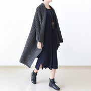 2024 winter gray knit sweater woolen cardigans plus size cape warm coats