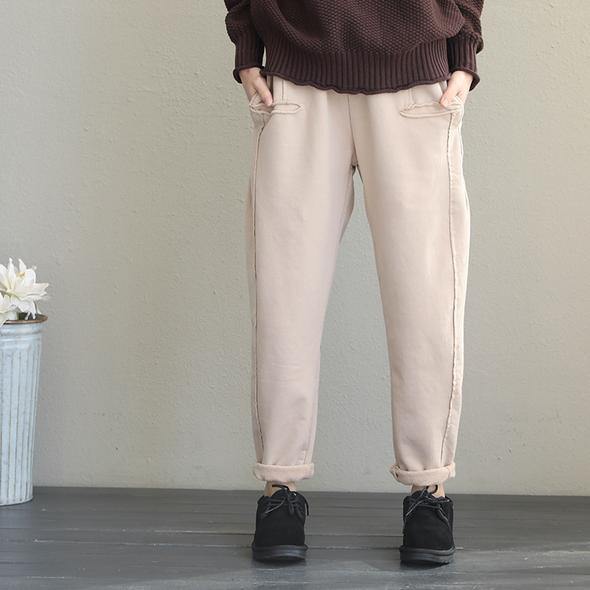 2019 Casual Women Brushed Thicken Casual Pants For Winter - SooLinen