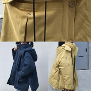 2019 plus size warm winter coat side open winter coats yellow hooded women parkas - SooLinen