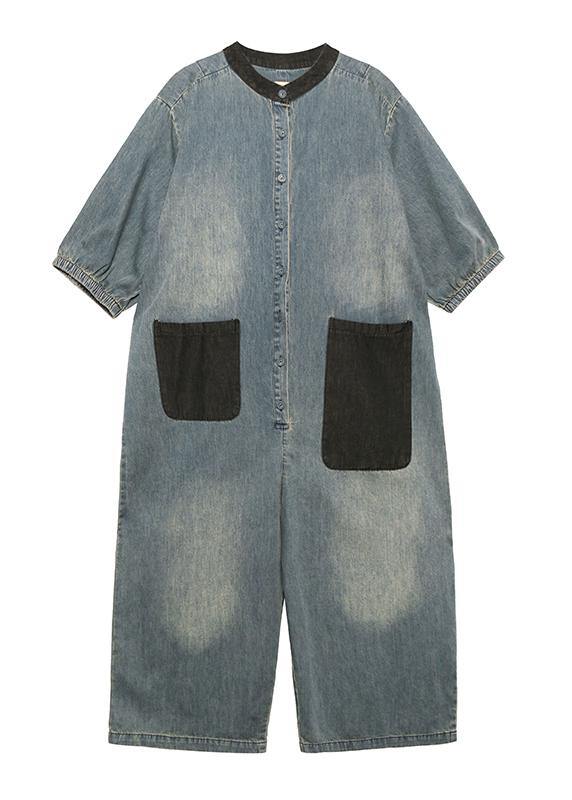 2021 new summer denim jumpsuit thin section fashion jumpsuit women - SooLinen