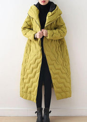 Free Shipping- yellow goose Down coat casual hooded women parka overcoat-Limited Stock - SooLinen