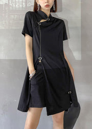 2021 New Summer black Dress + hot pants two piece set - SooLinen