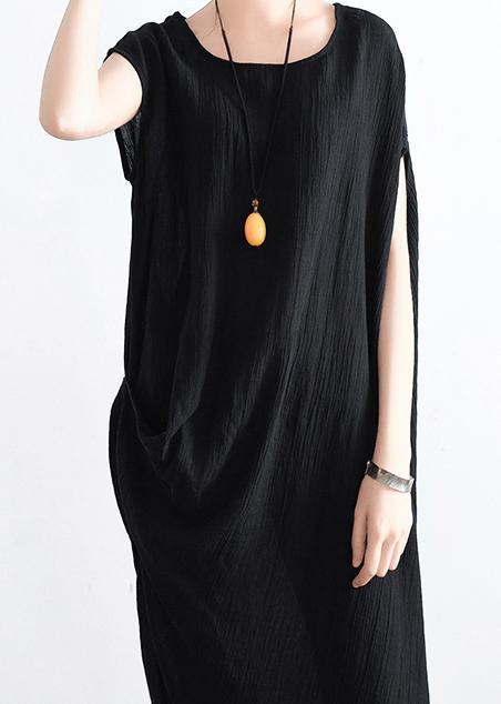 2021 Summer New Cotton Hemp Art Loose Asymmetric Dress - SooLinen