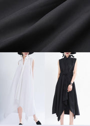 Art White Peter Pan Collar Summer Chiffon Dress - SooLinen