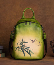 Art Yellow Print Paintings Rucksack aus Kalbsleder