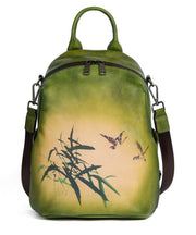 Art Yellow Print Paintings Rucksack aus Kalbsleder