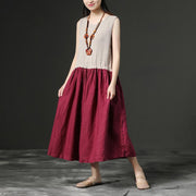 Art linen Robes boutique Sleeveless Linen Leisure Summer Women Dress