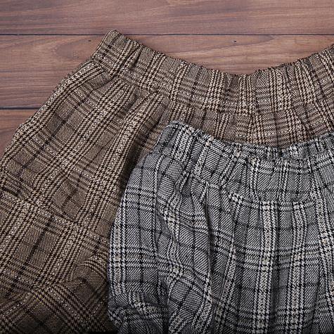 Fall new style retro large size warm knitted brown plaid Harlan bloomers - SooLinen