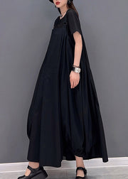 Beautiful Black O-Neck Asymmetrical Pockets Long Dresses Sleeveless