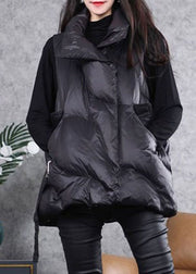 Beautiful Black Peter Pan Collar zippered Duck Down Winter down vest