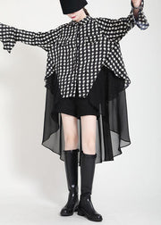 Beautiful Black Print flare sleeve Chiffon Jacket Summer - SooLinen