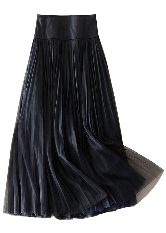 Beautiful Black Zip Up Patchwork Tulle Skirt Spring