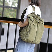 Beautiful For Women Casual green Canvas Square Backpack - SooLinen