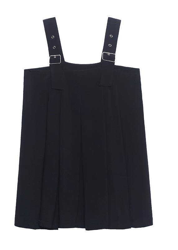 Black Age Reducing And Slim Strap Skirt - SooLinen