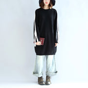 Black fashion oversized sweat dress warm spring dresses plus size pullover blouse