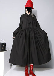 Bohemian Black Cinched Bow Peter Pan Collar shirt Dresses Spring