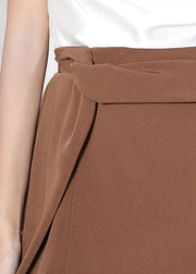 Bohemian Brown High Waist Side Open Asymmetrisches Design Röcke