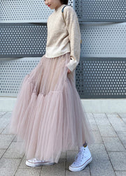 Bohemian Pink Patchwork Tulle Skirts Spring