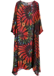 Bohemian Red Print Chiffon Maxi Dresses - SooLinen