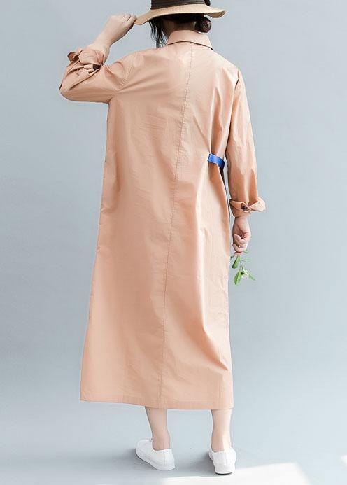 Bohemian side open cotton Long Shirts Fashion Ideas nude cotton shirt Dress fall - SooLinen