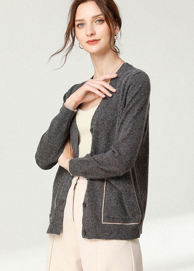 Boho Black Knit Button Long sleeve Cardigan - SooLinen