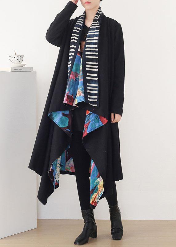 Boutique Black Green Retro Print Fall Cardigan Long Sleeve - SooLinen