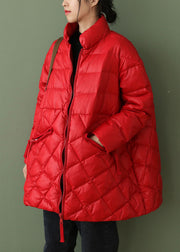 Boutique Chocolate zippered Pockets Loose Winter Down Coat