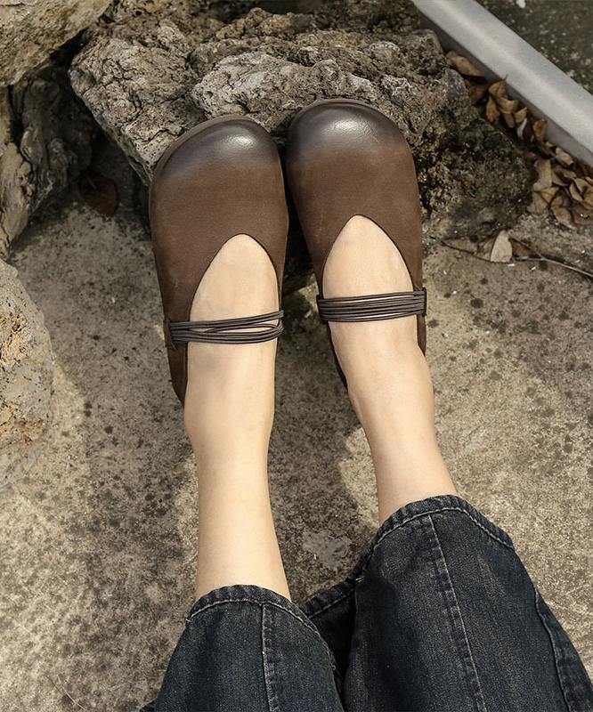 Boutique Lace Up Flats Yellow Suede - SooLinen