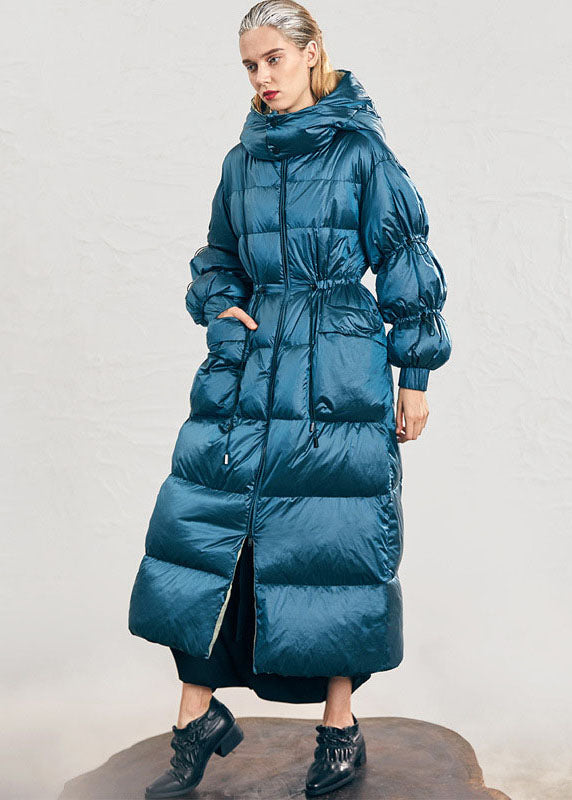 Casual Blue zippered Pockets Winter Duck Down Jacket