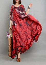 Casual Red Print asymmetrical design Two Pieces Set - SooLinen