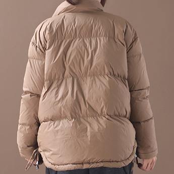 Casual chocolate goose Down coat trendy down jacket stand collar drawstring New overcoat - SooLinen