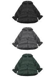 Casual green Parkas for women oversize down jacket winter hooded winter coats - SooLinen