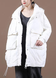 Casual yellow down jacket woman Loose fitting Winter parka hooded Batwing Sleeve Casual coats - SooLinen