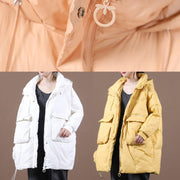 Casual yellow down jacket woman Loose fitting Winter parka hooded Batwing Sleeve Casual coats - SooLinen