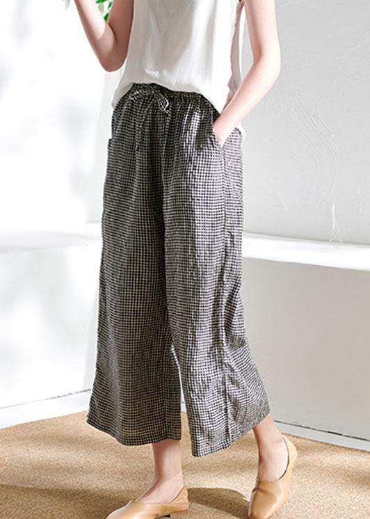 Chic Beige Pockets Casual Wide Leg Summer Pants Linen - SooLinen