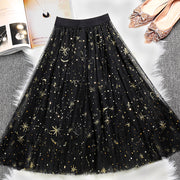 Chic Black Embroideried Sequins tulle Skirts Summer