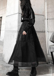 Chic Black tulle Patchwork A Line Skirts Summer - SooLinen