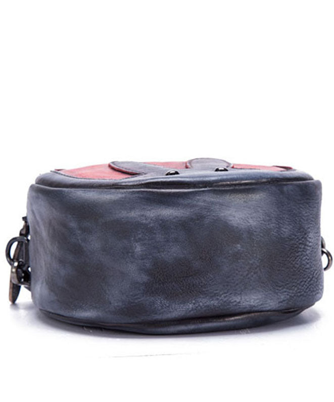 Chic Dark Grey Animal Patchwork Paitings Leather Messenger Bag